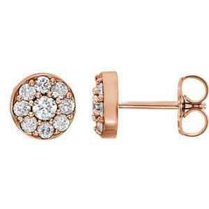 14K Rose 3/8 CTW Natural Diamond Earrings