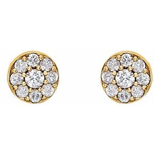 14K Yellow 3/8 CTW Natural Diamond Earrings