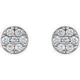 14K White 3/8 CTW Natural Diamond Cluster Earrings