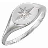 14K White .02 CT Natural Diamond Ring