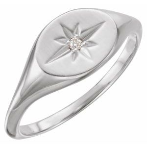 Platinum .02 CT Natural Diamond Ring