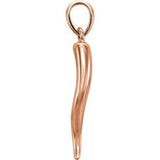 14K Rose Italian Horn Pendant