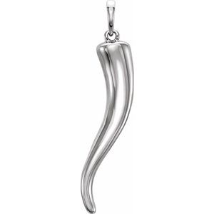 Platinum Italian Horn Pendant