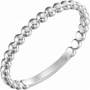 Platinum 2 mm Stackable Beaded Ring