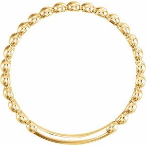 14K Yellow 2 mm Stackable Beaded Ring