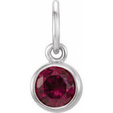 14K White Posh Mommy® Imitation Garnet Charm/Pendant