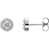 14K White 3/8 CTW Natural Diamond Halo-Style Earrings