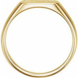 14K Yellow .0075 CT Natural Diamond 12 mm Square Signet Ring