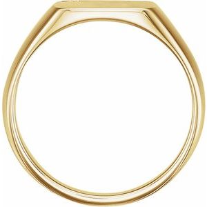 14K Yellow .0075 CT Natural Diamond 12 mm Square Signet Ring