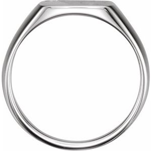 14K White .0075 CT Natural Diamond 12 mm Square Signet Ring