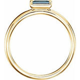 14K Yellow Natural London Blue Topaz Stackable Ring