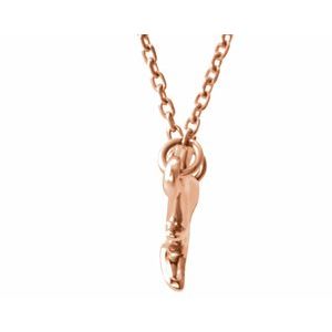 14K Rose Branch Bar 16-18" Necklace