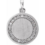 Platinum 1/5 CTW Natural Diamond Engravable 16-18" Necklace