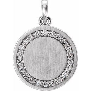 Platinum 1/5 CTW Natural Diamond Engravable 16-18" Necklace