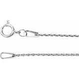 Rhodium-Plated Sterling Silver 1 mm Wheat 7" Chain