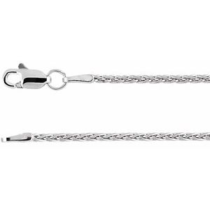 Rhodium-Plated Sterling Silver 1.5 mm Wheat 20" Chain