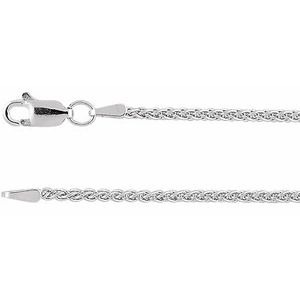 Rhodium-Plated Sterling Silver 1.8 mm Wheat 20" Chain