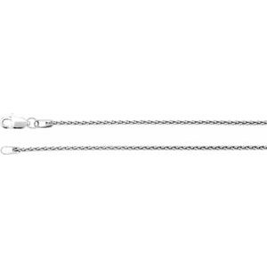 Rhodium-Plated Sterling Silver 1.25 mm Wheat 20" Chain