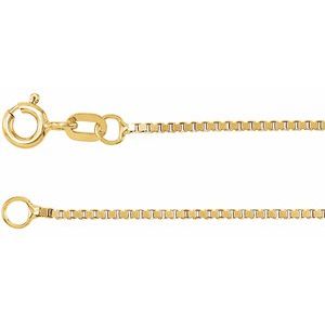 14K Yellow 1.2 mm Box 24" Chain