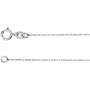 14K White .75 mm Rope 24" Chain