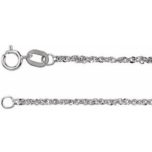 14K White 1.2 mm Diamond-Cut Singapore 18" Chain
