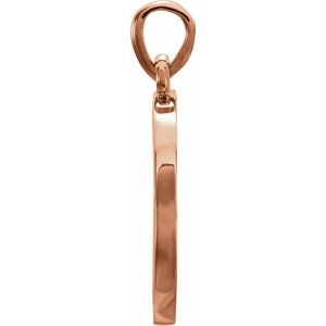 14K Rose 1/5 CTW Natural Diamond Engravable 16-18" Necklace