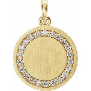 14K Yellow 1/5 CTW Natural Diamond Engravable 16-18" Necklace