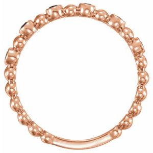 14K Rose Natural Blue Sapphire Stackable Ring