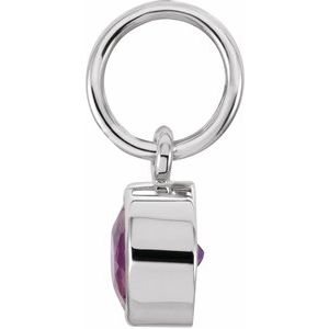 14K White Posh Mommy® Imitation Amethyst Charm/Pendant