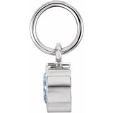 14K White Posh Mommy® Imitation Aquamarine Charm/Pendant