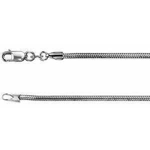 Rhodium-Plated Sterling Silver 1.5 mm Snake 18" Chain