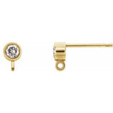 14K Yellow .06 CT Natural Diamond Bezel-Set Earring Top