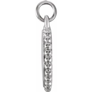 Sterling Silver Engravable Beaded Disc Charm/Pendant