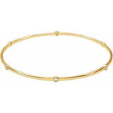 14K Yellow 1/4 CTW Natural Diamond Bezel-Set Bangle 8" Bracelet