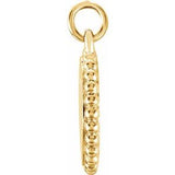 18K Yellow Vermeil Engravable Beaded Disc Charm/Pendant