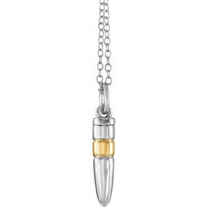 Sterling Silver 14K Yellow Gold-Plated Bullet Ash Holder 18" Necklace