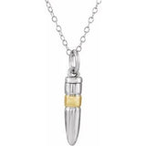 Sterling Silver 14K Yellow Gold-Plated Bullet Ash Holder 18" Necklace
