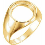 14K Yellow Coin Frame Bezel Ring Mounting for 13 mm Coin