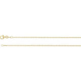 18K Yellow Gold-Plated Sterling Silver 1.4 mm Diamond-Cut Cable 16" Chain