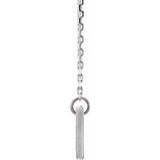 14K White .03 CT Natural Diamond Engravable Bar 17" Necklace