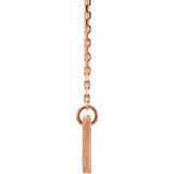 14K Rose .03 CT Natural Diamond Engravable Bar 17" Necklace