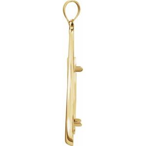 14K Yellow Coin Frame Bezel Pendant Mounting for 27x2.2 mm Coin