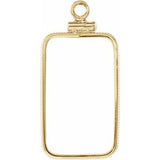 14K Yellow Coin Frame Bezel Dangle for 23.5x14x1 mm Credit Suisse