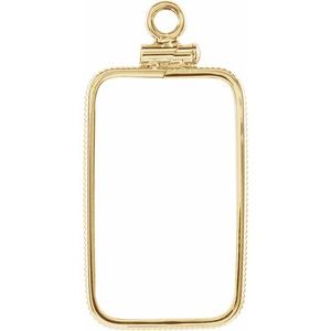 14K Yellow Coin Frame Bezel Dangle for 23.5x14x1 mm Credit Suisse