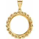 14K Yellow Coin Frame Bezel Pendant Mounting for 20x1.7 mm Coin