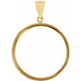 14K Yellow Coin Frame Bezel Pendant Mounting for 27x2 mm Coin