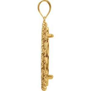 14K Yellow Coin Frame Bezel Pendant Mounting for 27x2.2 mm Coin