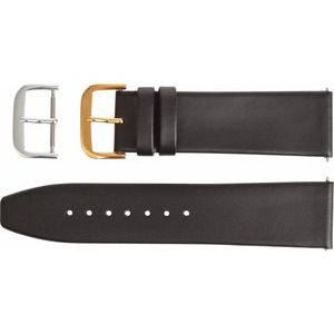 24 mm Regular Black Leather Flat Calf Watch Band