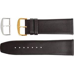 26 mm Regular Black Leather Flat Calf Watch Band