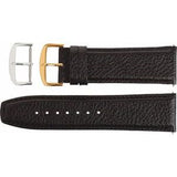 26 mm Regular Black Leather Textured Calf Semi-Padded Watch Band